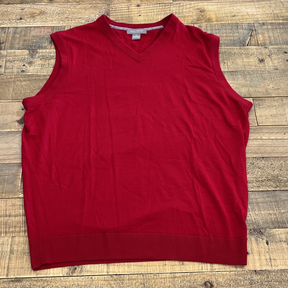 Daniel Cremieux Merino Wool Sweater Vest V-Neck Sleeveless Red XL